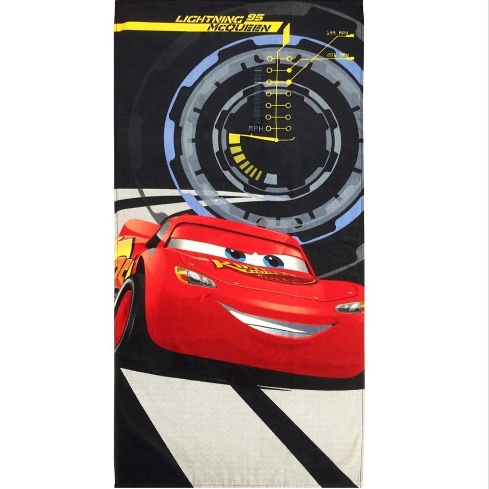 Disney Pixar Cars Lightning McQueen Beach Towel 28 x 58 Pool Preschool Nap Mat